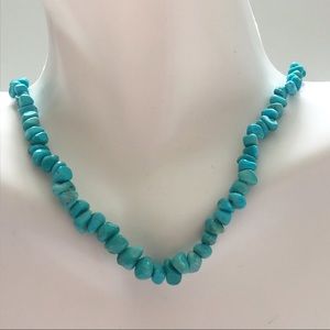 Southwestern Turquoise Nugget Sterling Silver Necklace